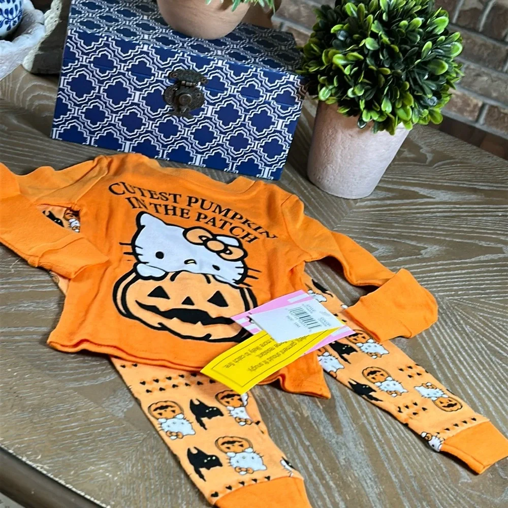 NWT!  Halloween Hello Kitty Cutest Pumpkin in the Patch Pajama Set 18 months